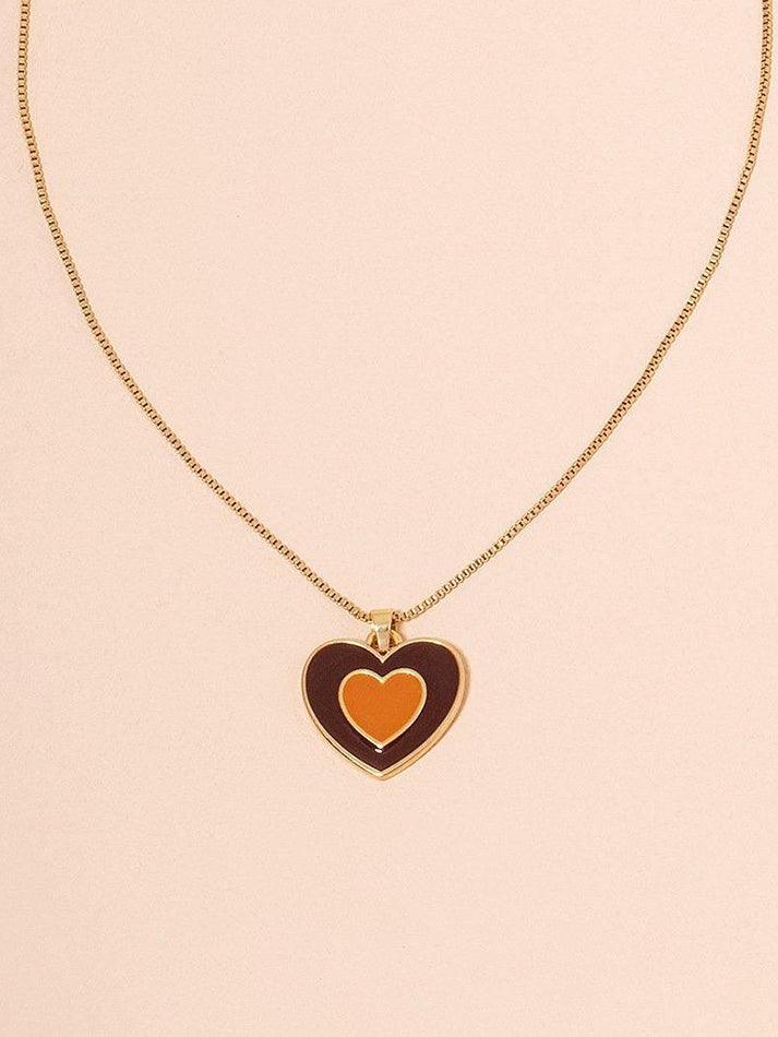 Gradient Heart Pendant Necklace