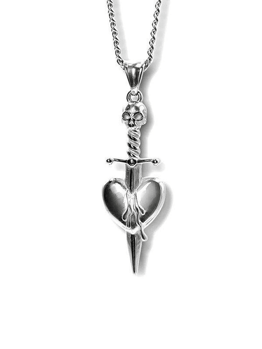 Skeleton Sword Pendant Necklace