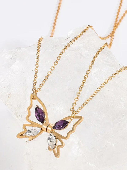 Magnetic Shimmer Butterfly Pendant Necklace