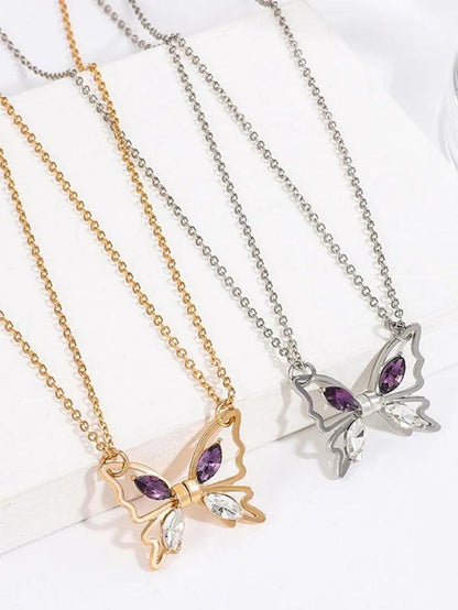 Magnetic Shimmer Butterfly Pendant Necklace