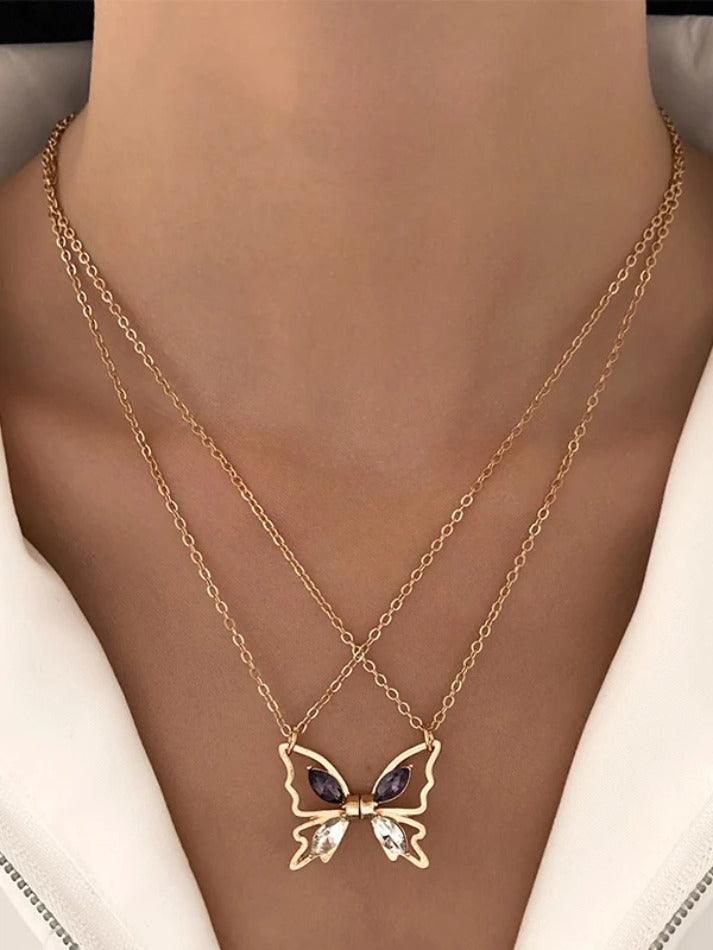 Magnetic Shimmer Butterfly Pendant Necklace