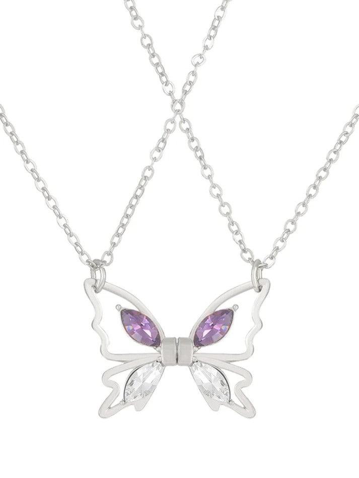 Magnetic Shimmer Butterfly Pendant Necklace