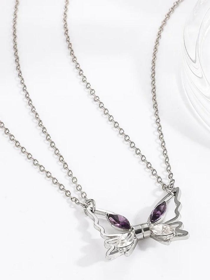 Magnetic Shimmer Butterfly Pendant Necklace