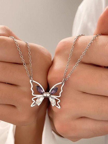 Magnetic Shimmer Butterfly Pendant Necklace