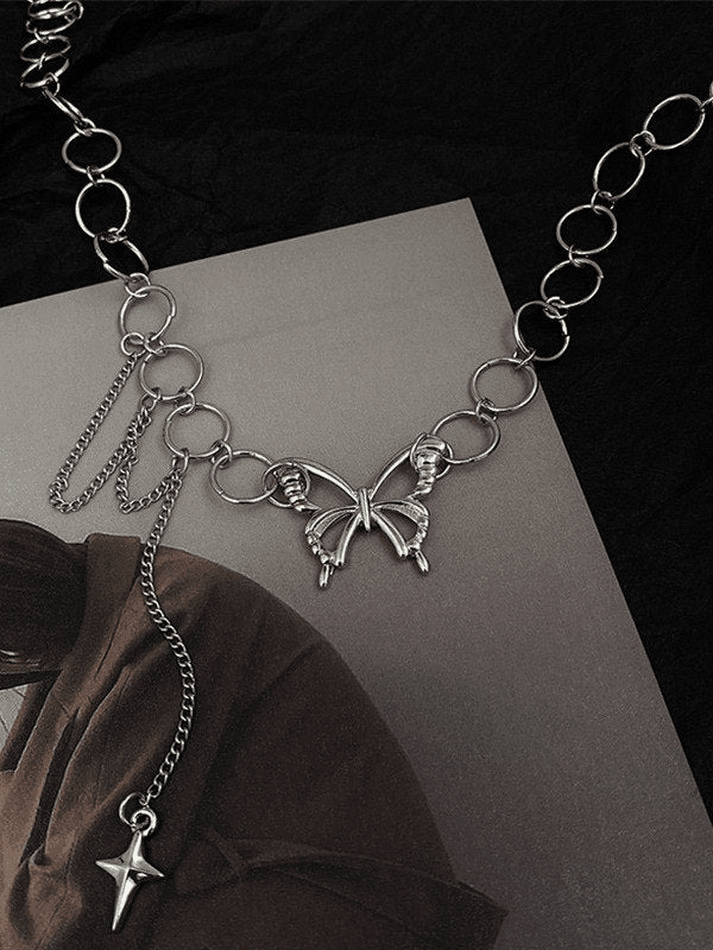 Choker necklace decorated with butterfly stars