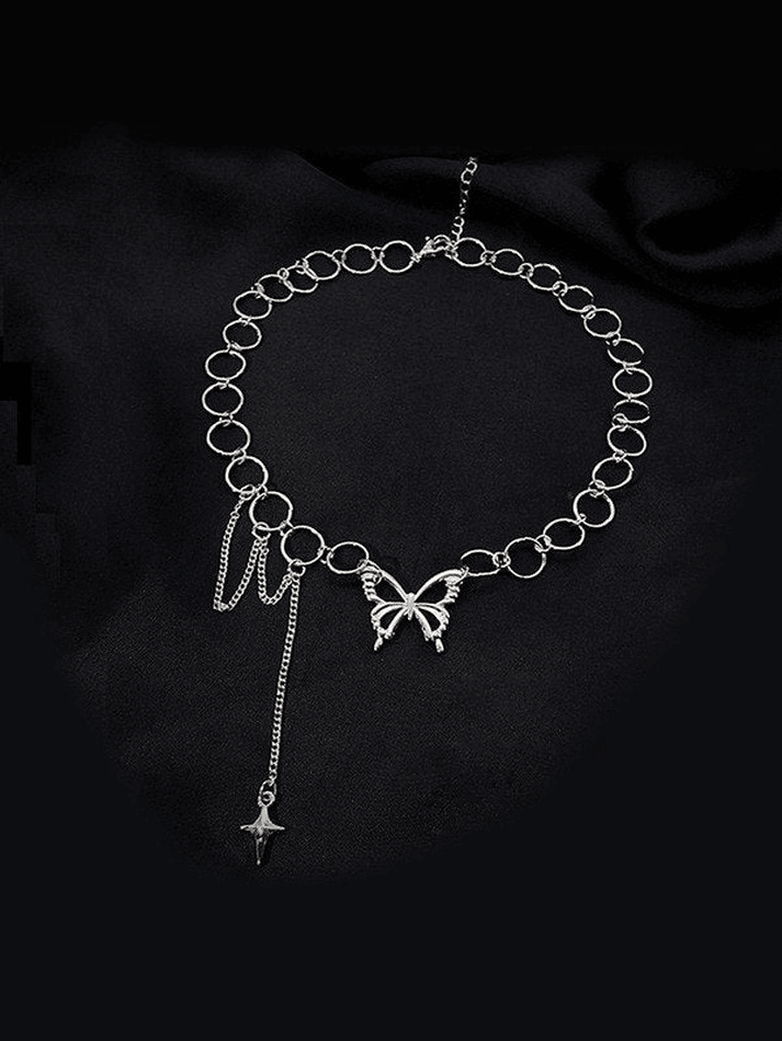 Choker necklace decorated with butterfly stars