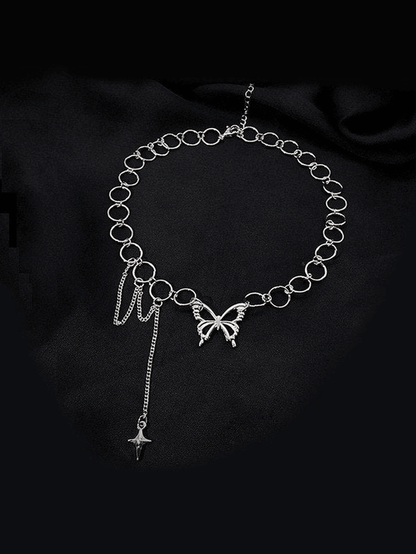 Choker necklace decorated with butterfly stars