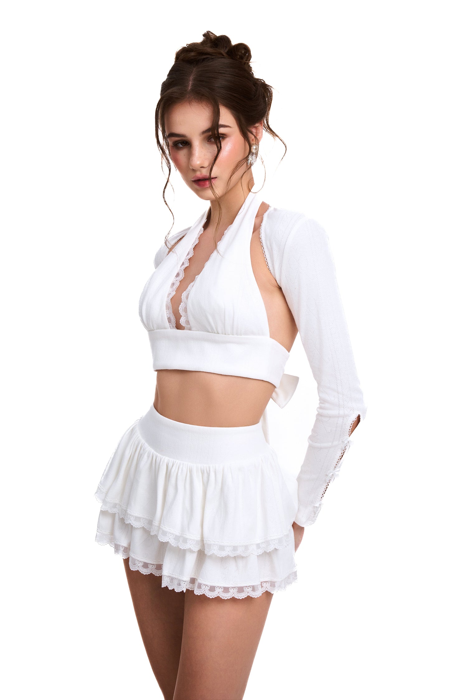Juliette Ruffle Micro Skirt - White