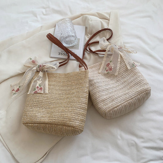 Cottagecore Straw Bag
