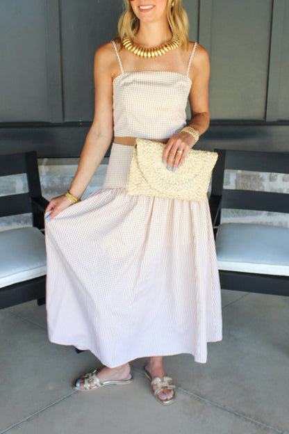 Macy Gingham Crop Tank Top