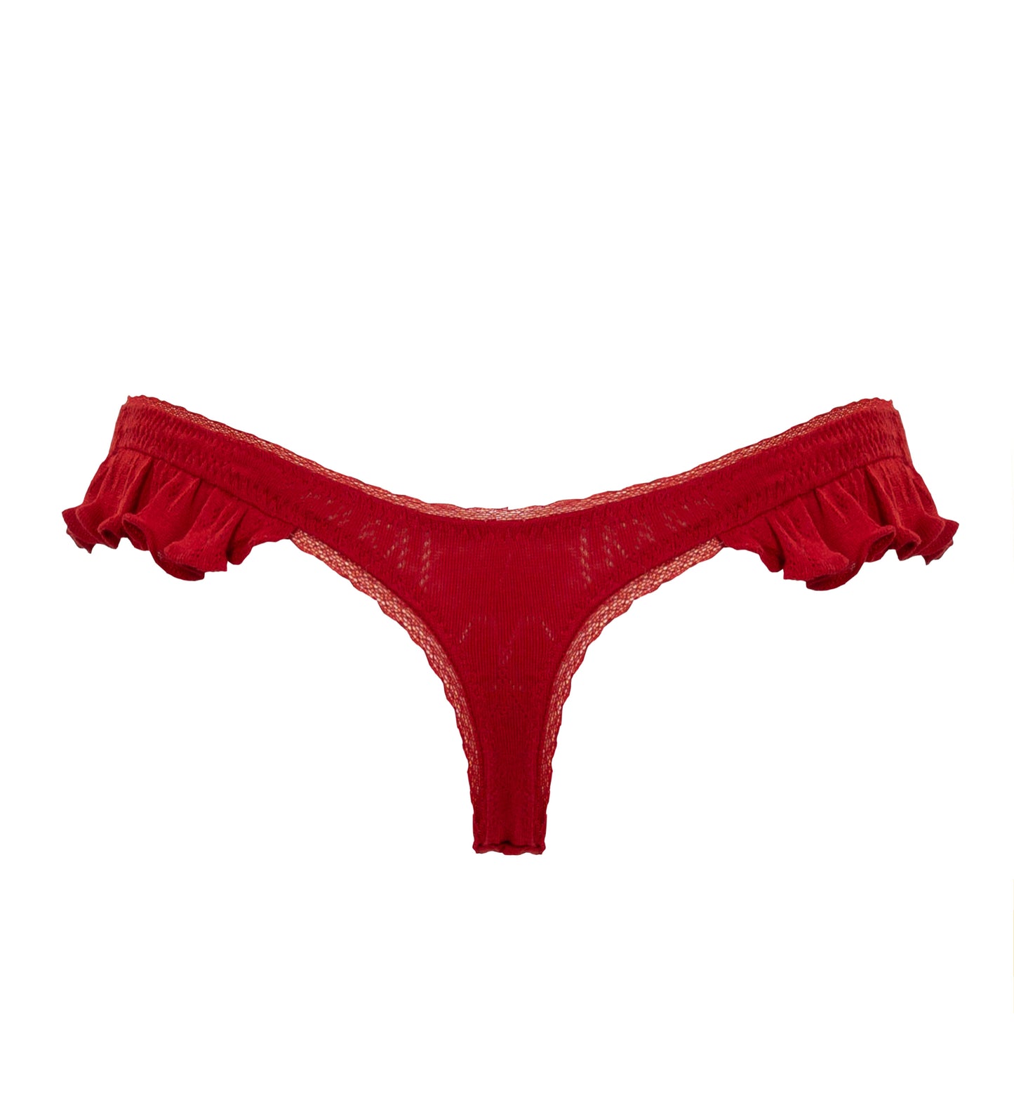 Bambi Ruffle Thong - Scarlet