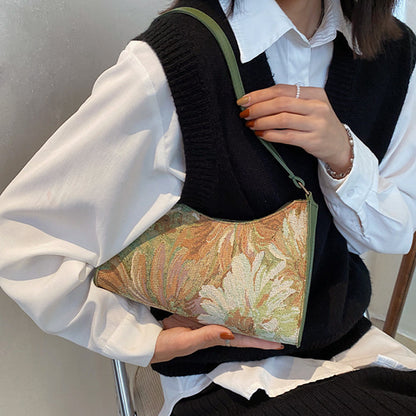 Flower Oil Painting Wand Bag