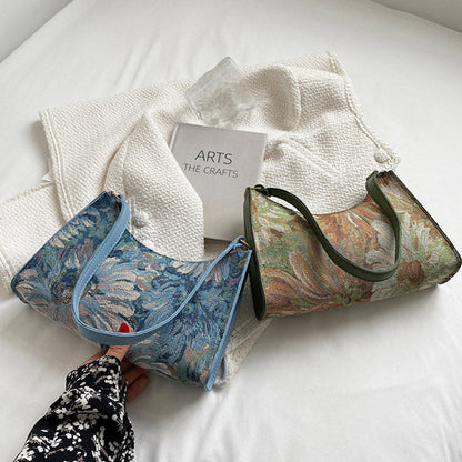 Flower Oil Painting Wand Bag