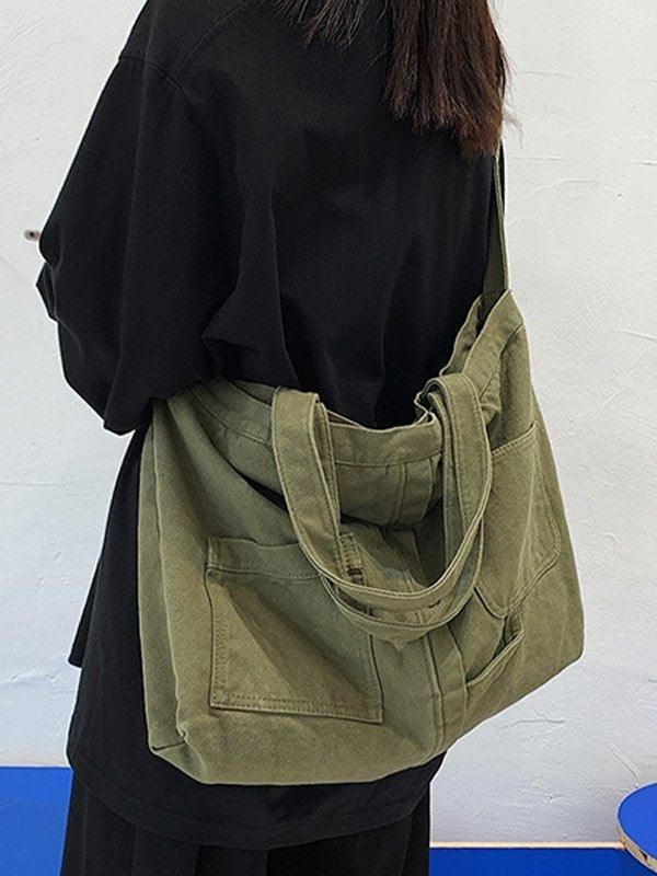 Large Vintage Wash Shoulder Bag