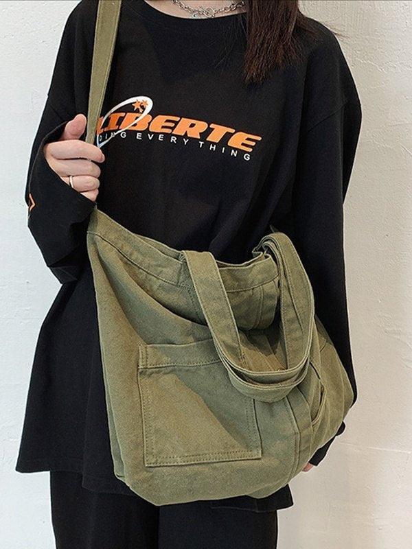 Large Vintage Wash Shoulder Bag