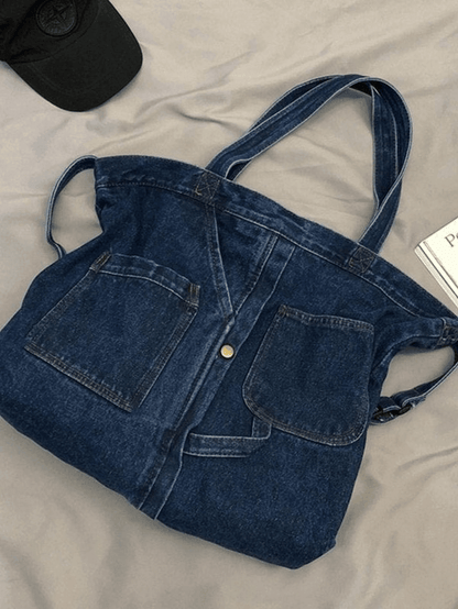 Large vintage denim tote bag
