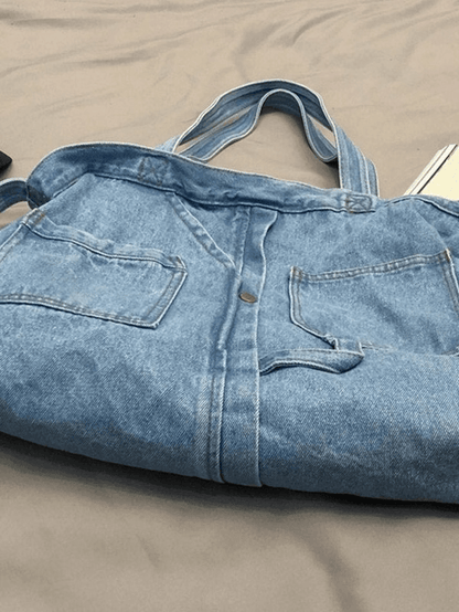 Large vintage denim tote bag