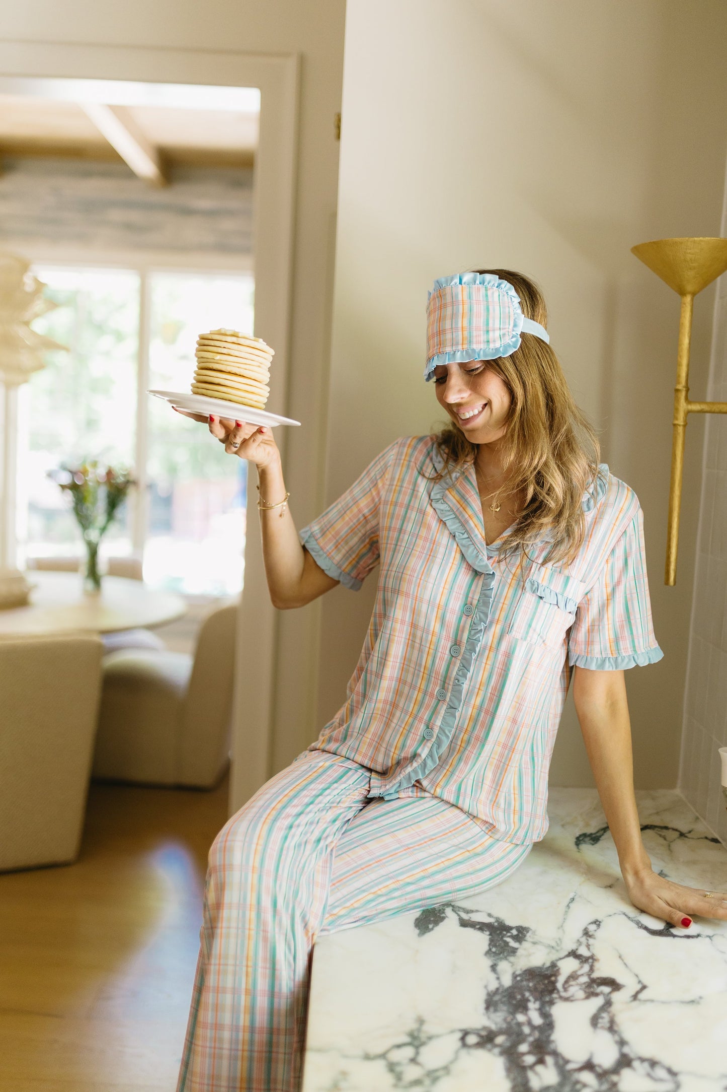 Summer Plaid Eye Mask