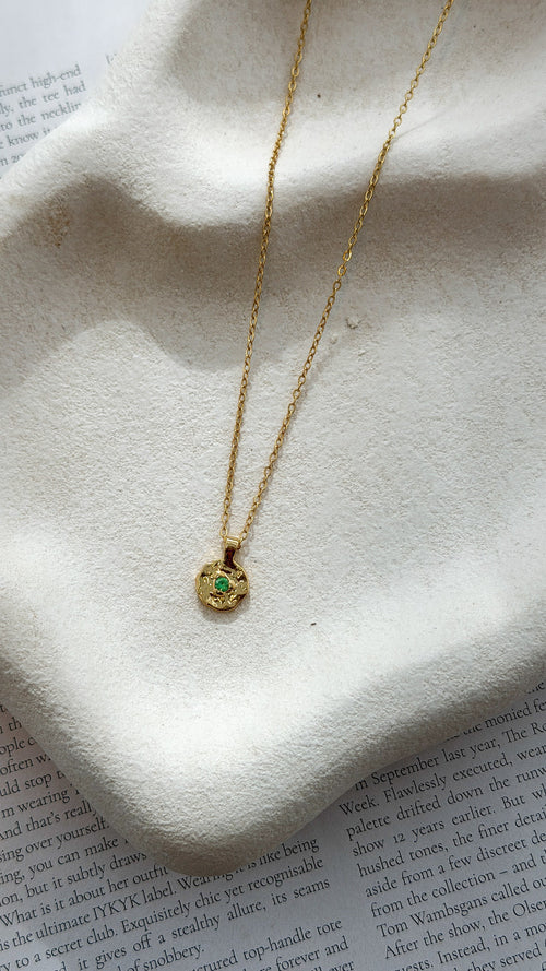 May Birthstone Necklace - Emerald