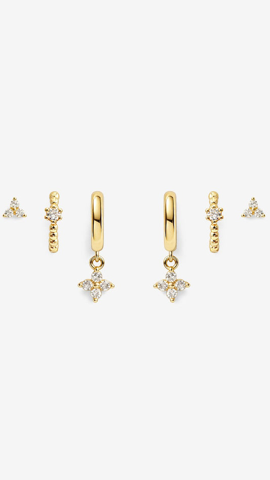 Celin Gold Stacker Earring Set - Gold