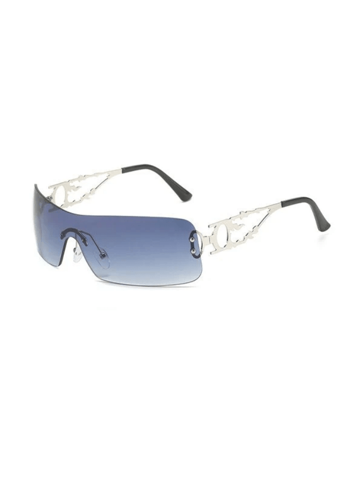 Rimless Vintage Flame Frame Sunglasses