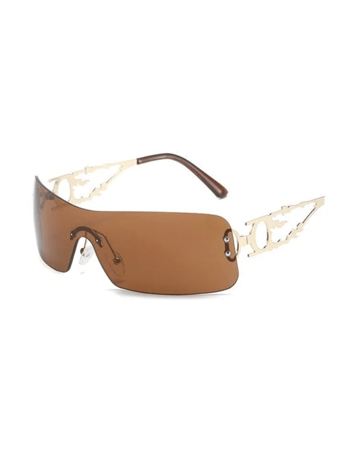 Rimless Vintage Flame Frame Sunglasses