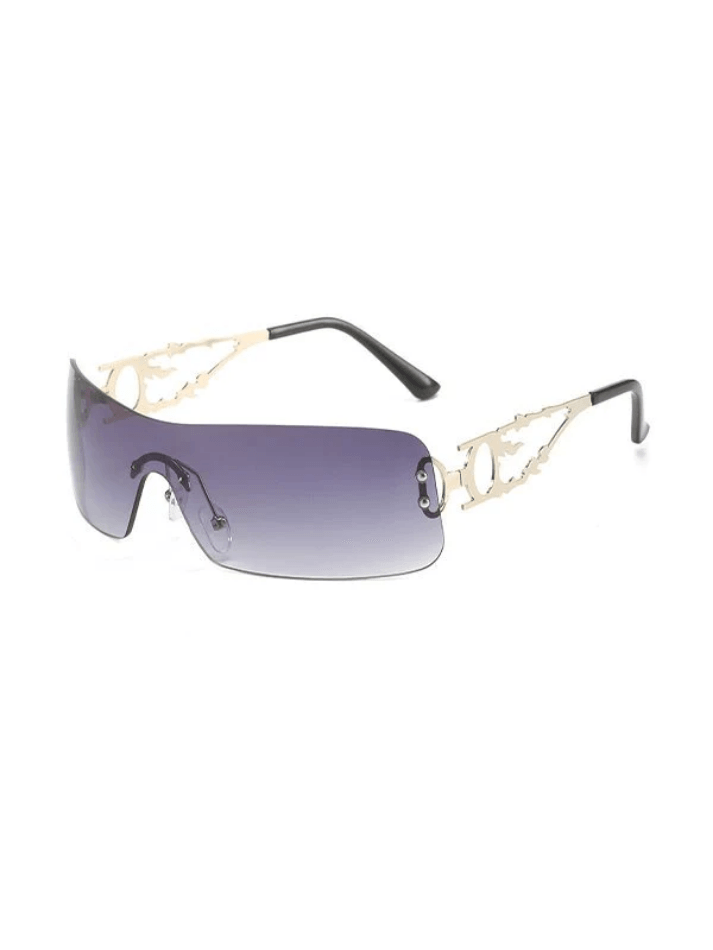 Rimless Vintage Flame Frame Sunglasses