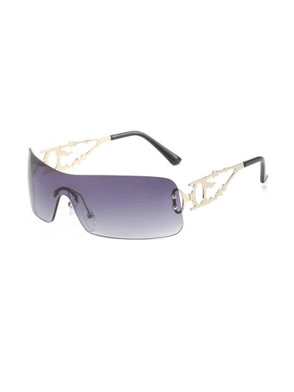 Rimless Vintage Flame Frame Sunglasses