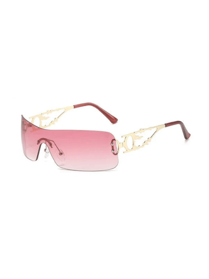 Rimless Vintage Flame Frame Sunglasses