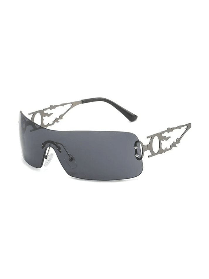 Rimless Vintage Flame Frame Sunglasses