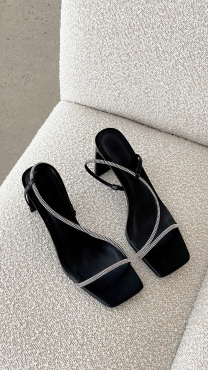 Kaye Heels - Black Diamante