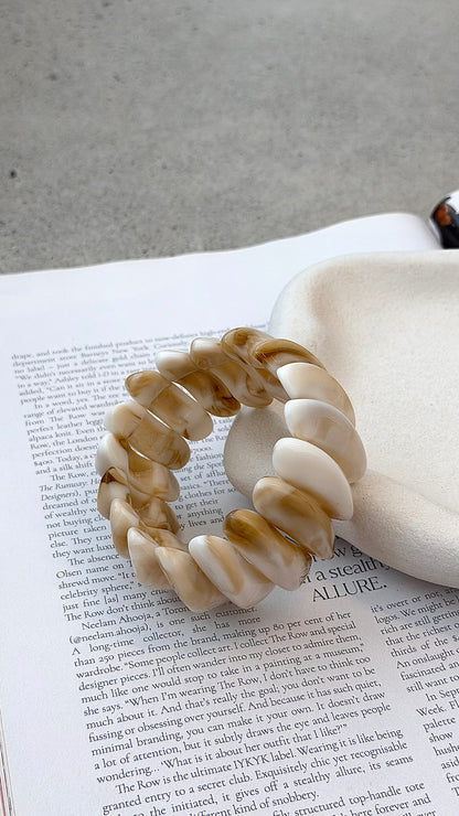 Destiny Stretch Bracelet - Cream Marble