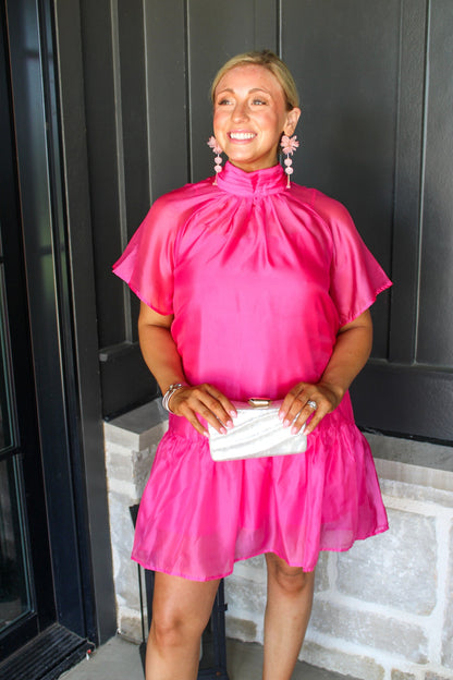 Fuchsia Cloud Mini Dress