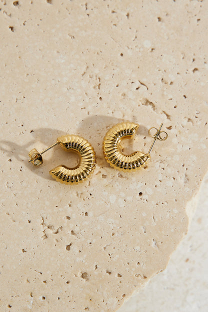 18k Gold Plated Spring Into Step Hoop Earrings Gold