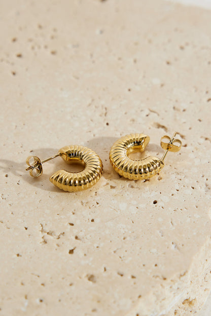 18k Gold Plated Spring Into Step Hoop Earrings Gold
