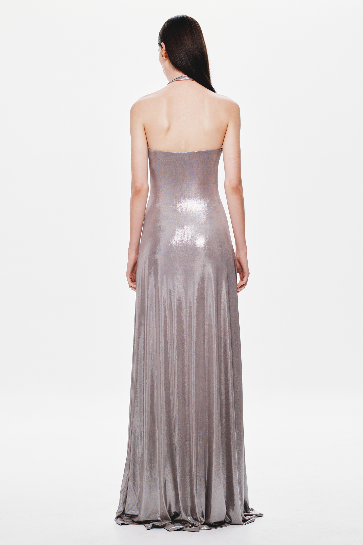 Jennifer Foil Jersey Dress - Cinder