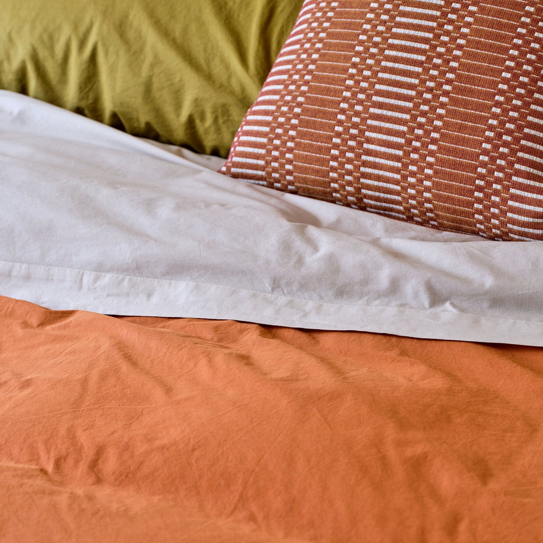 Percale Cotton Pillowcase in Slate Green (Set of 2)