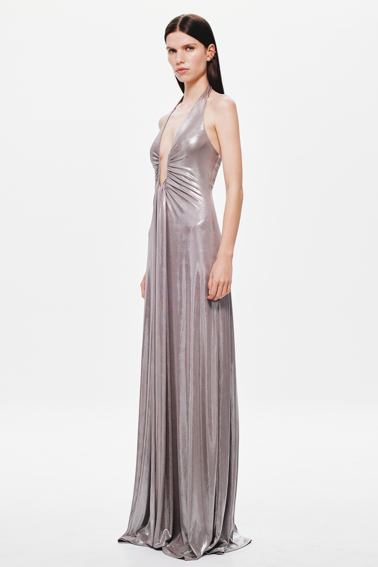 Jennifer Foil Jersey Dress - Cinder