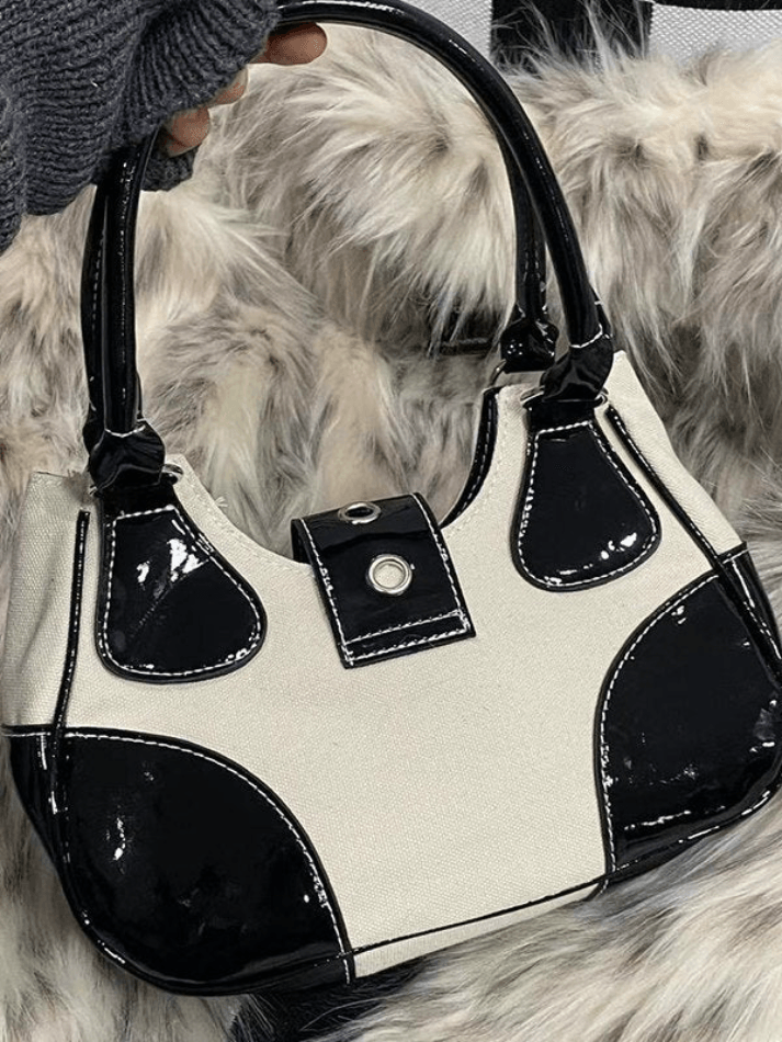 Star Chain Embellished Patchwork Buckle Shoulder Bag