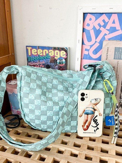 Plaid shoulder bag