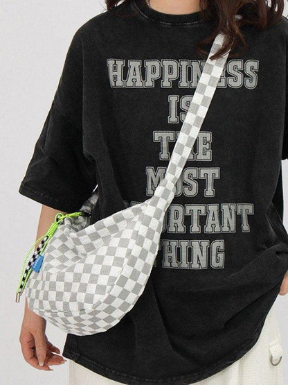 Plaid shoulder bag