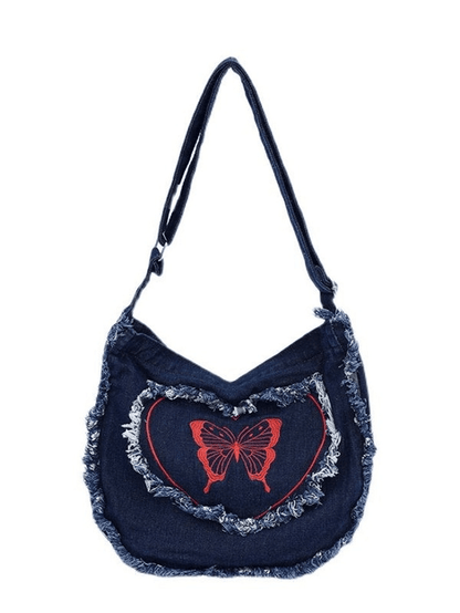 Y2k butterfly print tannin bag