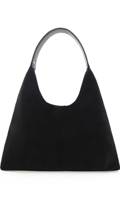 Tammy Shoulder Bag - Black Suede