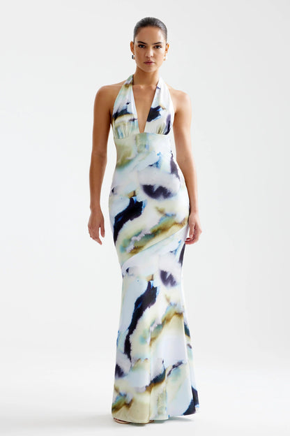 Novia Dress - Blue Mineral Print