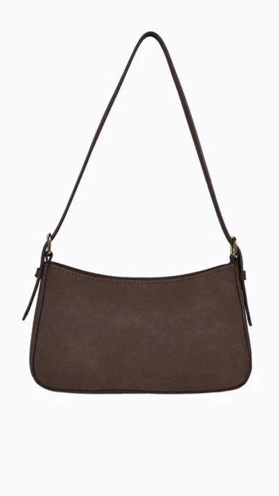 Lilu Shoulder Bag - Choc Suede