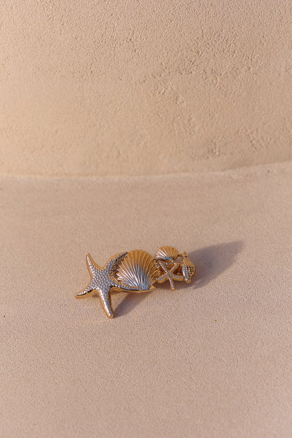 Pretty Oceans Hair Claw Clip Gold