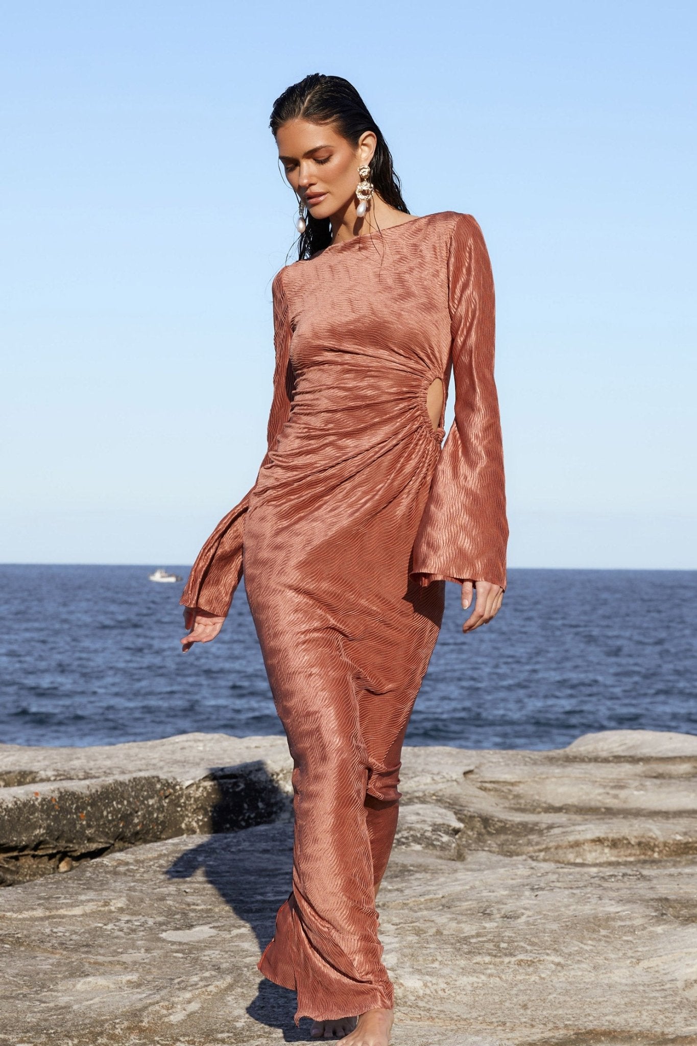 Nookie Mirage LS Gown - Mocha